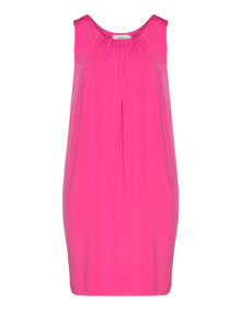 Zizzi Ruffled jersey dress Pink