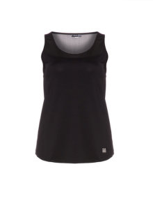 Yoek Mesh fabric sports top Black