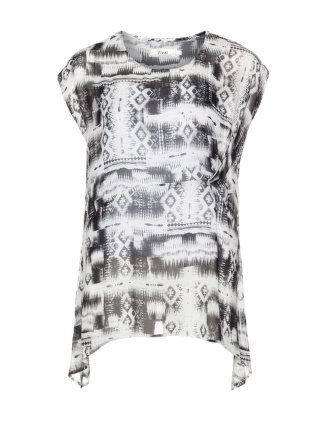Light ethnic style tunic in Ivory-White / Black designed by Zizzi to find in Category Tunics at navabi.de