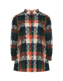 Isolde Roth Checked cotton shirt Dark-Blue / Orange