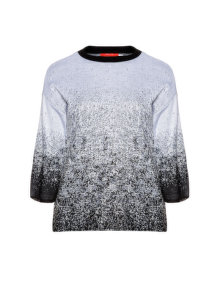 Peter Luft All over print fine-knit jumper Black / Light-Grey