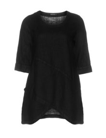 Grizas Linen shirt with dividing seams Black