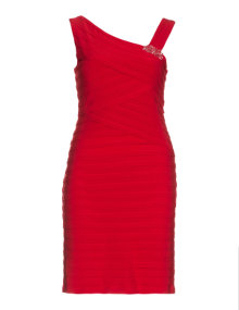 Eve Dress with tucks Red