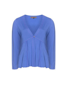 Exelle Buttoned jersey jacket Blue