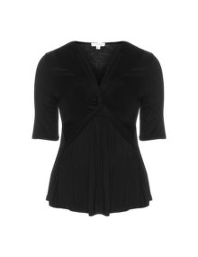 Kiyonna Cross draped top Black