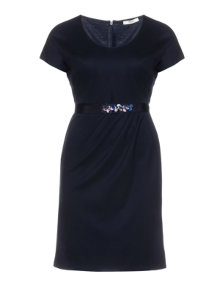 Persona Dress with decorated waistband Dark-Blue