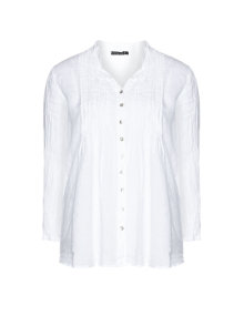 Grizas Linen blouse with tucks Ivory-White