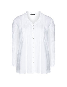 Grizas Linen blouse with tucks Ivory-White