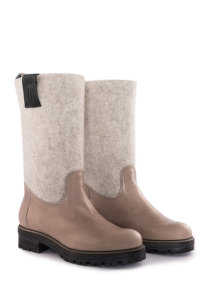 Ilse Jacobsen Leather and felt boots Beige