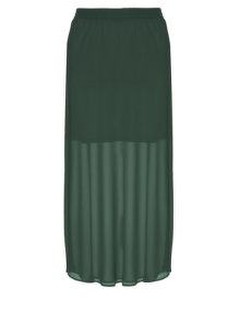 Manon Baptiste A-line chiffon skirt Dark-Green