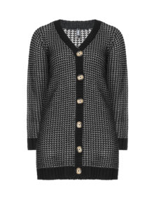 Zhenzi Cardigan with rib-knit details Grey / Black