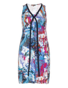 Exelle Pattern mix summer dress Blue / Versicolour