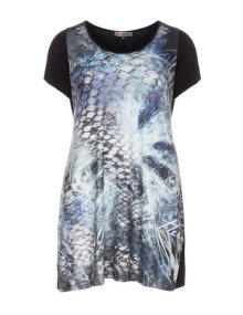 Exelle Printed jersey shirt Black
