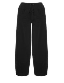 Exelle Drawstring waist wide-leg jersey trouser Black