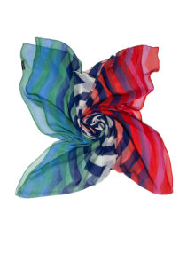 Fraas Scarf with allover pattern Blue / Green