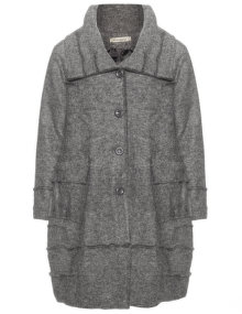 Nostalgia Lightweight wool cocoon coat  Anthracite / Mottled