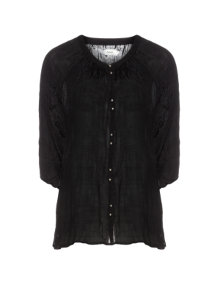 Zizzi Crinkle-look blouse Black