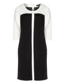 Yoek Bicolour jersey dress Black / Cream