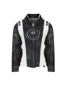 Sportalm Fleece mix-patterned jacket Dark-Green / Black