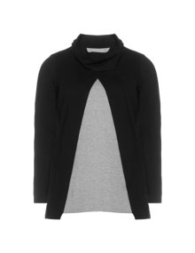 Isolde Roth Double layered cotton sweater  Black / Grey