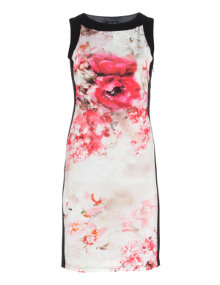 Hermann Lange Floral print jersey dress Black / Versicolour