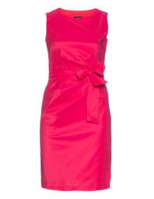 Hermann Lange Taffeta dress with bow Pink