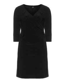 Yoek Dress in wrap look Black