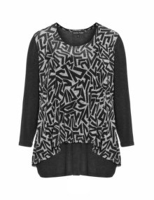 Jean Marc Philippe Fine knit top Black / Grey