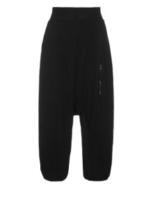 Barbara Speer Cotton harem trousers with zip Black