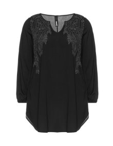 Yppig Tunic with floral pattern Black / Grey