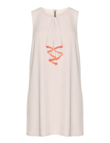 Manon Baptiste Rushed dress Beige / Coral-Orange