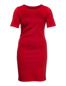 Manon Baptiste Fitted short sleeve dress Red