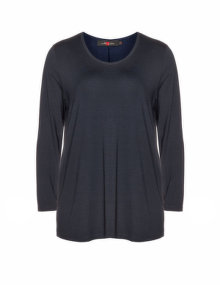 Sallie Sahne Basic long sleeve jersey top Dark-Blue