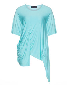 Barbara Speer Basic shirt with handkerchief hem Turquoise