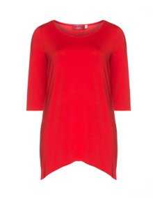 Peter Luft Jersey shirt with longer lateral parts Red