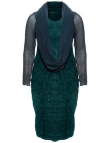 Grizas Linen mix wrinkle dress Dark-Green