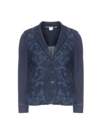 Basler Denim blazer with floral print Dark-Blue