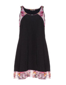 Exelle Ruffled top Black / Versicolour
