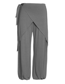 Isolde Roth Wide cut trousers in wrap look Grey