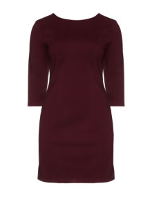Manon Baptiste Dress with a low-necked back cleavage Bordeaux-Red