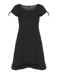 Boris Cotton dress with decorative knots Black / White
