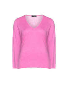 Sandra Portelli Cashmere sweater with V-neck Pink