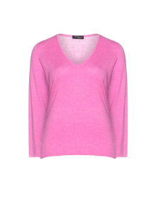 Sandra Portelli Cashmere sweater with V-neck Pink