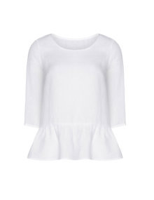 Isolde Roth Gathered linen shirt White