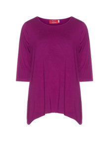 Peter Luft 3/4 sleeve jersey T-shirt Dark-Purple
