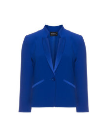 Hermann Lange Satin-trimmed tuxedo jacket Blue