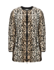 Zizzi Faux fur jacket Beige / Black