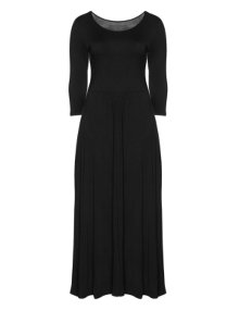 Manon Baptiste Maxi dress with rolling folds Black