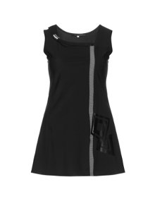 Fa Concept Top with striped pattern and print Black