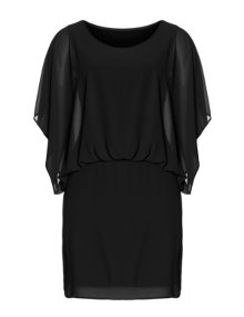 Manon Baptiste Cotton dress with chiffon layer Black
